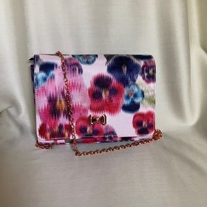 Ted Baker expressive pansy bow clutch bag